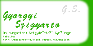 gyorgyi szigyarto business card